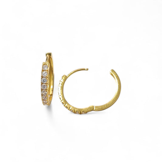 Orecchini Cerchio Sottili in Argento 925 Dorato con Zirconi – Eleganza Minimal