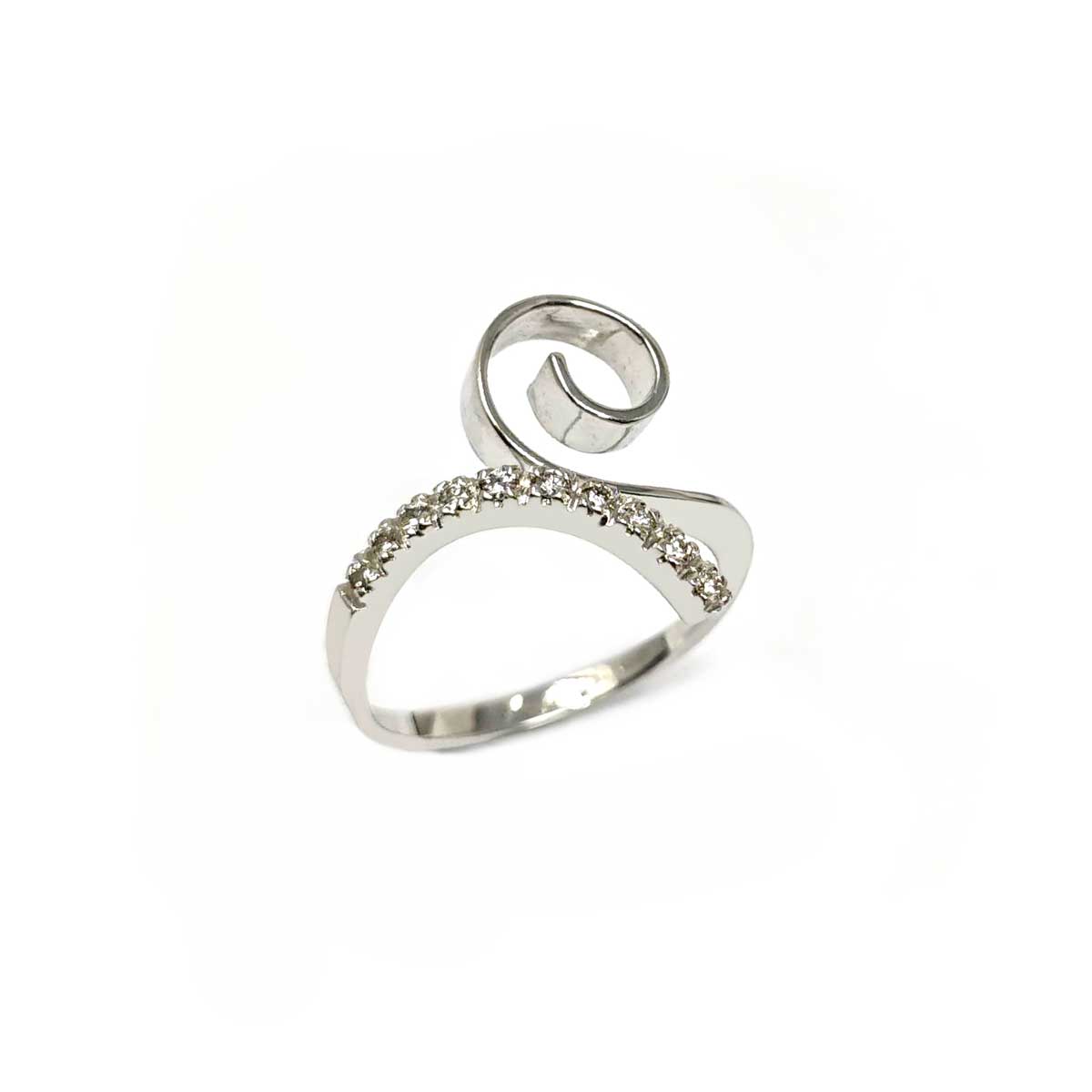 Anello Stilizzato con 10 Diamanti CT 0.14