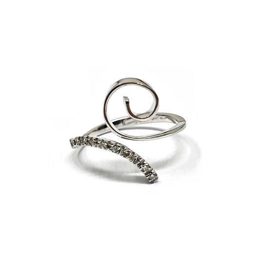 Anello Stilizzato con 10 Diamanti CT 0.14