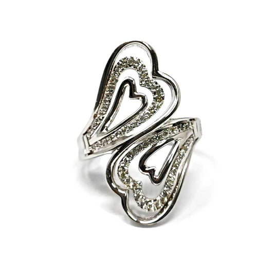Anello Cuori Stilizzati con Diamanti CT 0.38