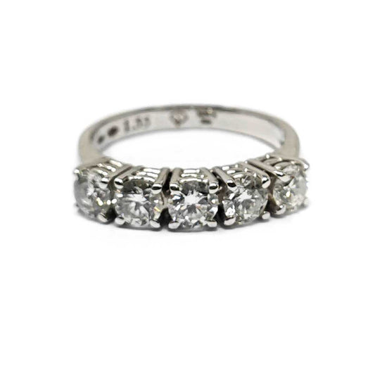 Anello Veretta 5 Pietre con Diamanti CT 1.55 VVS1 E