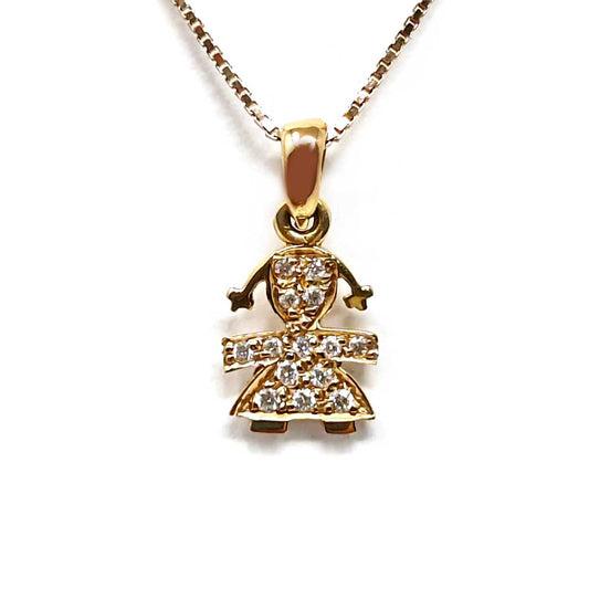 Pendente Bimba in Oro Rosa con Diamanti CT 0.08