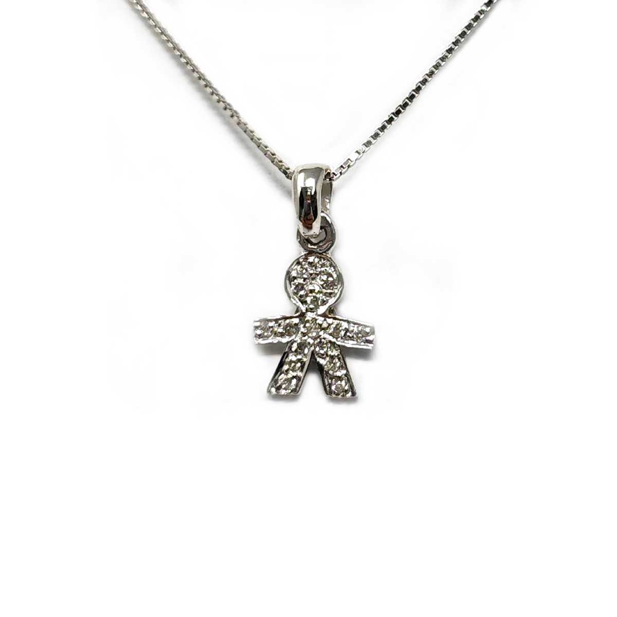 Girocollo Bimbo con Zirconi in Argento cm 45