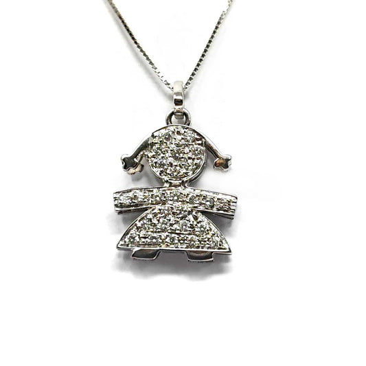 Pendente Bimba con 26 Diamanti CT 0.34