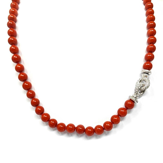 Filo di Corallo Rosso Moro Mediterraneo EX da 7,5/8 mm