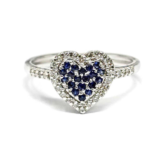 Anello con Zaffiri CT 0.17 e Diamanti CT 0.21