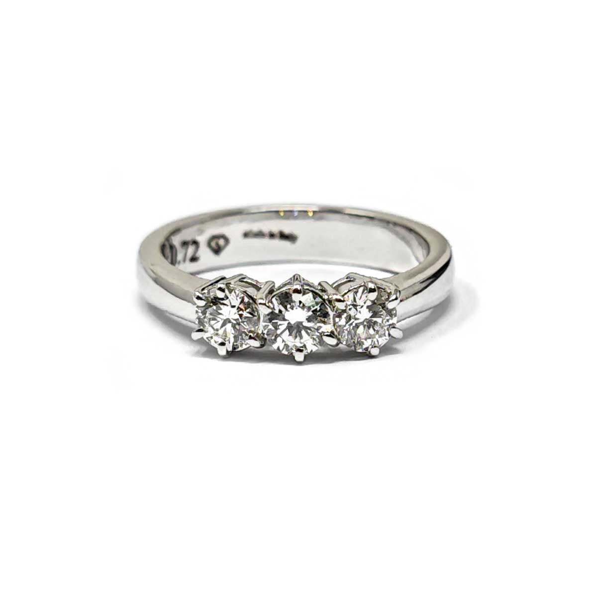 Anello Trilogy in Oro Bianco e Diamanti CT 0.72