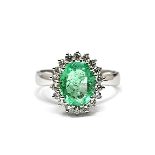 Anello con Smeraldo CT 1.40 e Diamanti CT 0.35