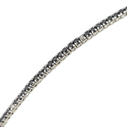 Bracciale Tennis con Diamanti Neri CT 1.61 e Diamanti CT 0.14
