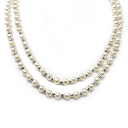 Collana di Perla a 2 Fili con Ematite