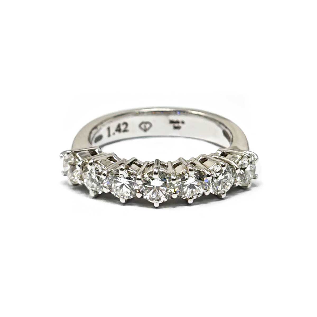 Anello Veretta 7 Pietre con Diamanti CT 1.42