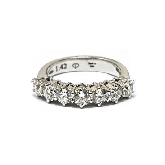 Anello Veretta 7 Pietre con Diamanti CT 1.42