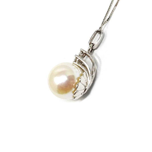 Pendente con Perla mm 8.5/9 e Diamanti CT 0.15