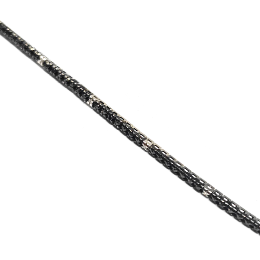 Bracciale Tennis con Diamanti Neri CT 0.50 e Bianchi CT 0.07