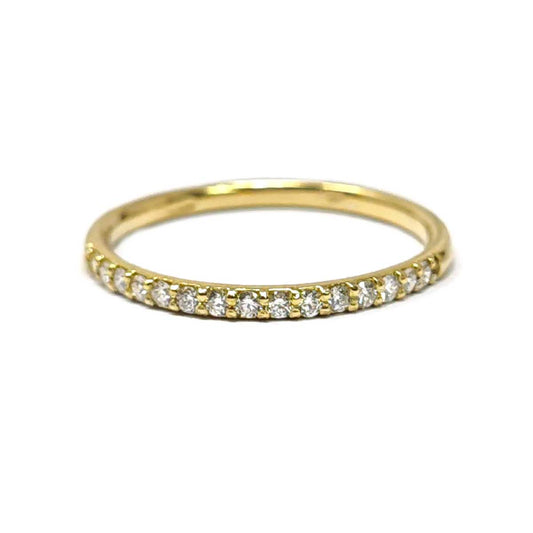 Anello Veretta in Oro Giallo con Diamanti CT 0.25