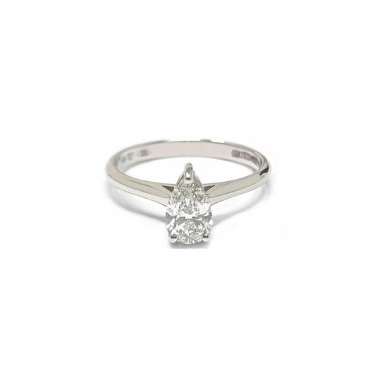 Anello Solitario Taglio Goccia CT 0.70 VVS2 F GIA Certificato