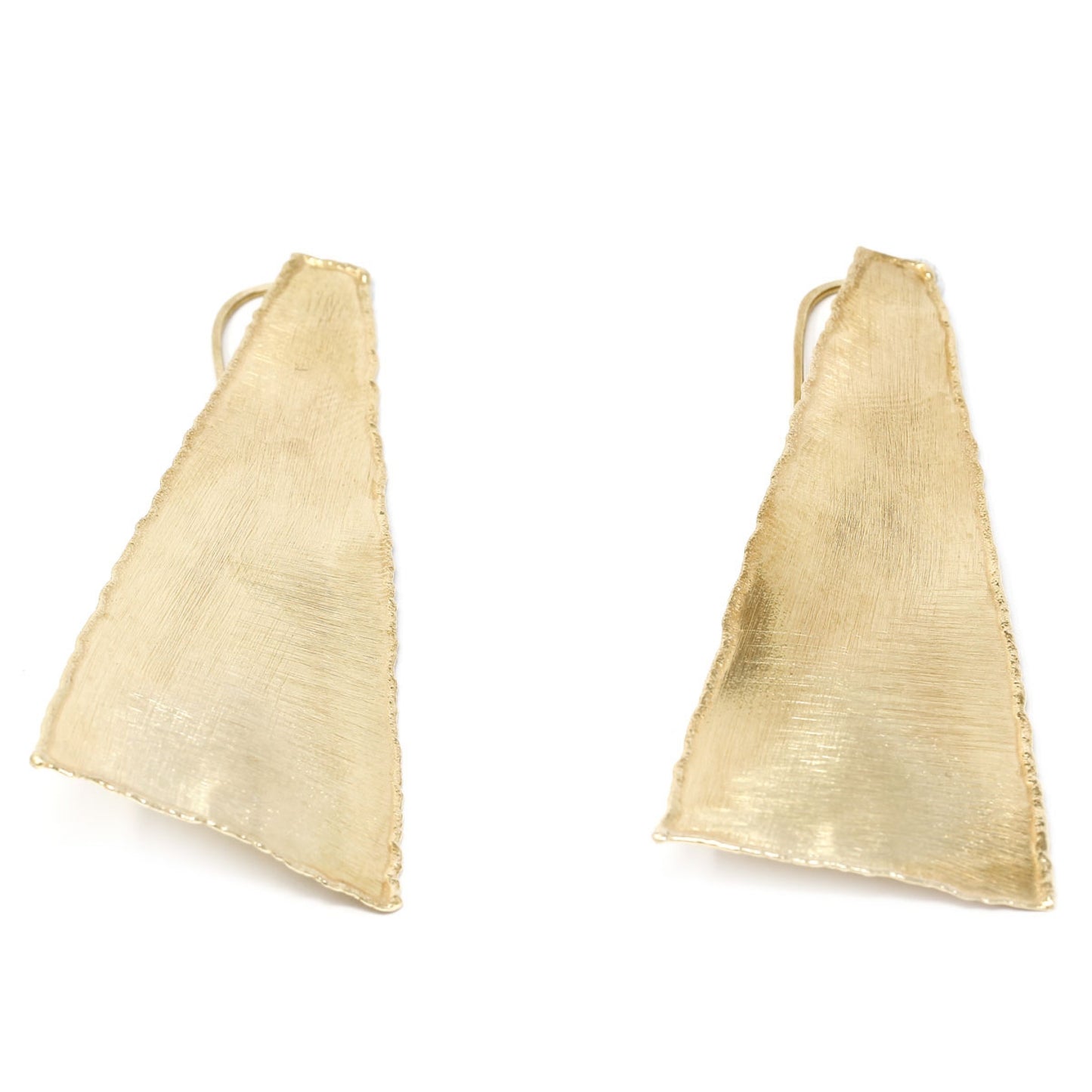 Orecchini Stile Etrusco Piatti in Argento 925 Giallo