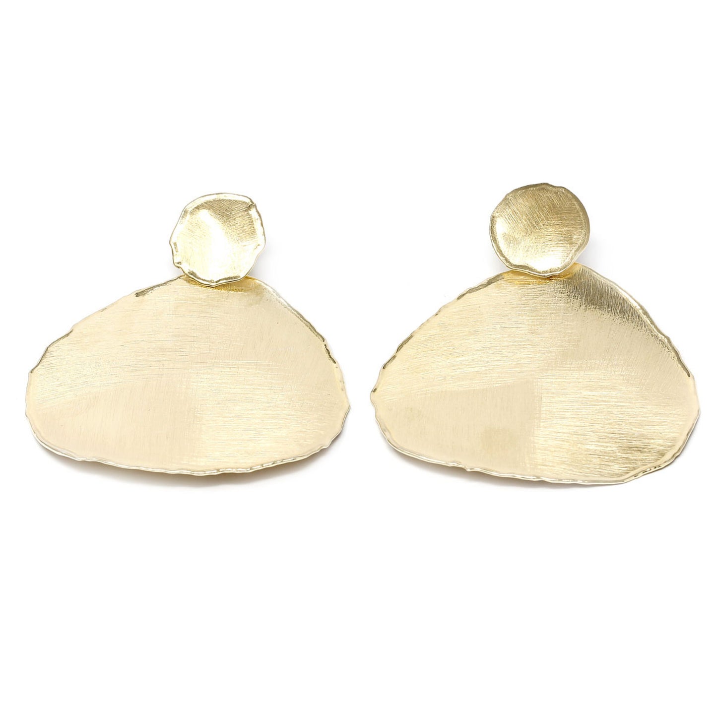 Orecchini Stile Etrusco Piatti in Argento 925 Giallo