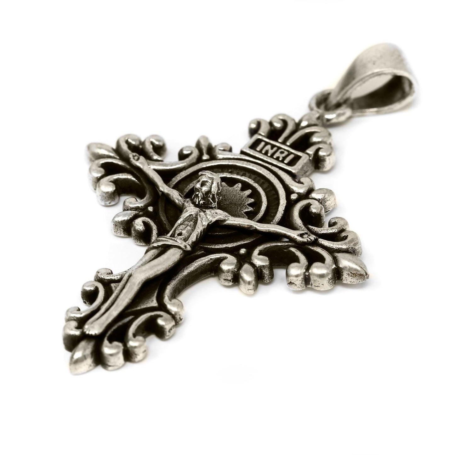 Pendente Croce in Argento 925 Brunita