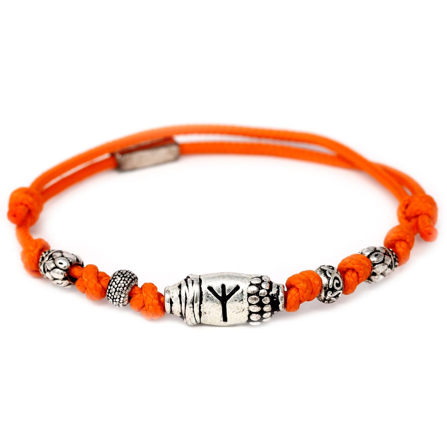 Bracciale in Argento 925 con cordoncino arancio