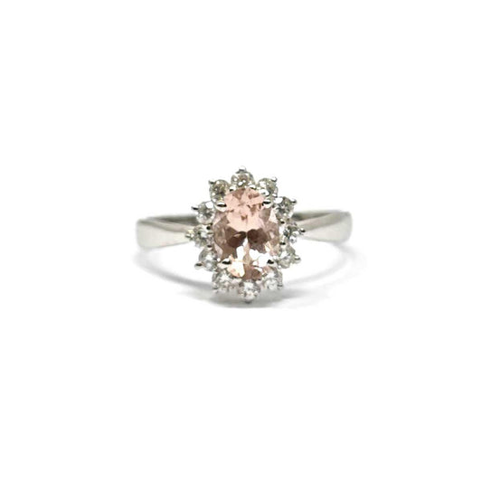 Anello con Diamanti e Morganite