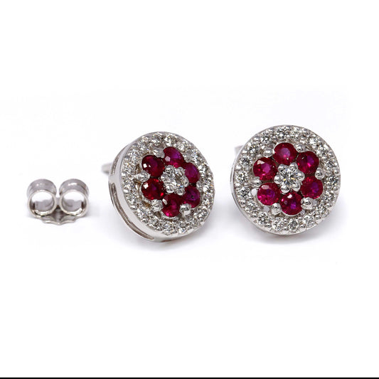 Orecchini con Rubini CT 0.60 e Diamanti CT 0.35