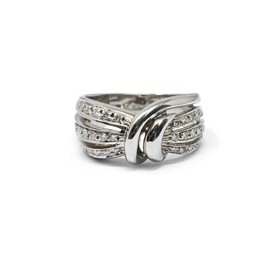 Anello Fiocco con Diamanti CT 0.45