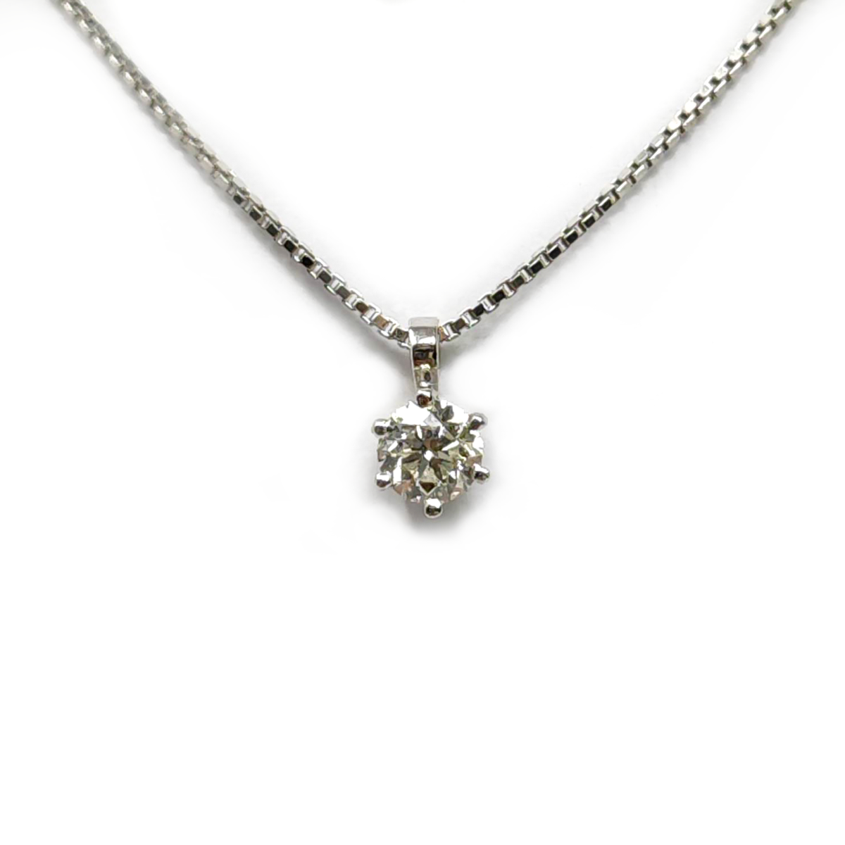Pendente Punto Luce Pendente in Oro 18kt con Diamante Certificato CT 0.24 VS1 F Certificato HRD