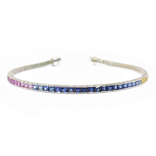 Bracciale Tennis Rainbow con Zaffiri  CT 8.00
