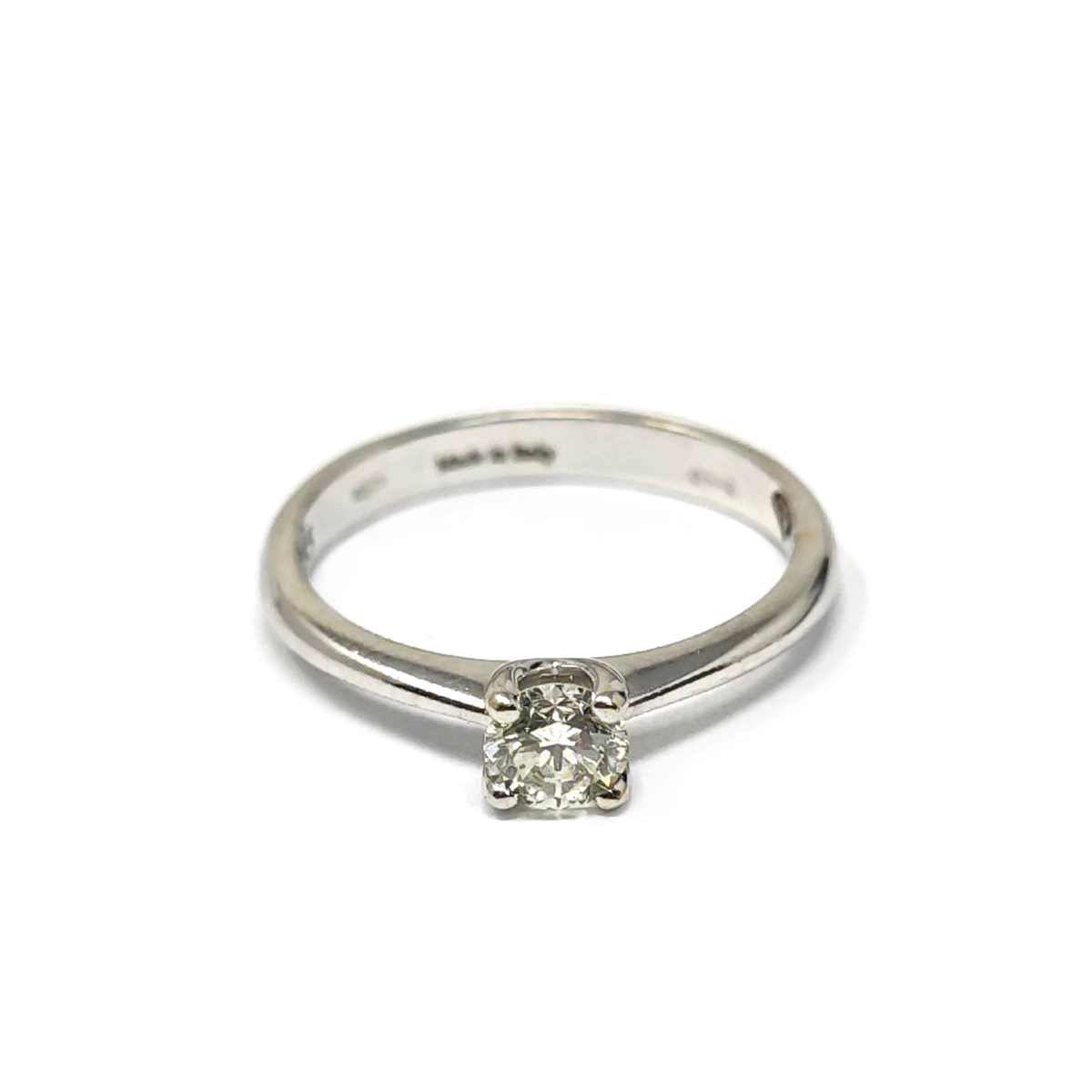 Anello Solitario in Oro Bianco 18kt con Diamante CT 0.35 VS1 F