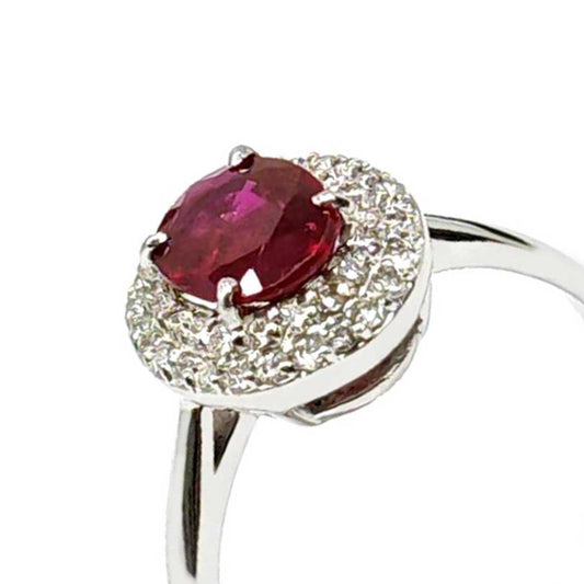 Anello con Rubino CT 1.45 e Diamanti CT 0.30