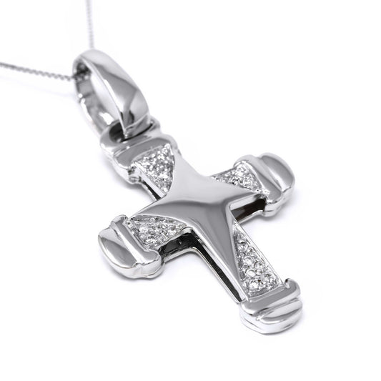 Croce Bombata con Diamanti CT 0.12