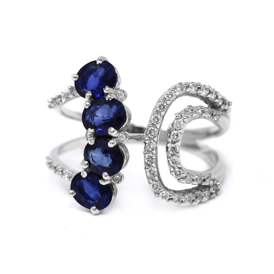 Anello con Zaffiri CT 1.72 e Diamanti CT 0.32