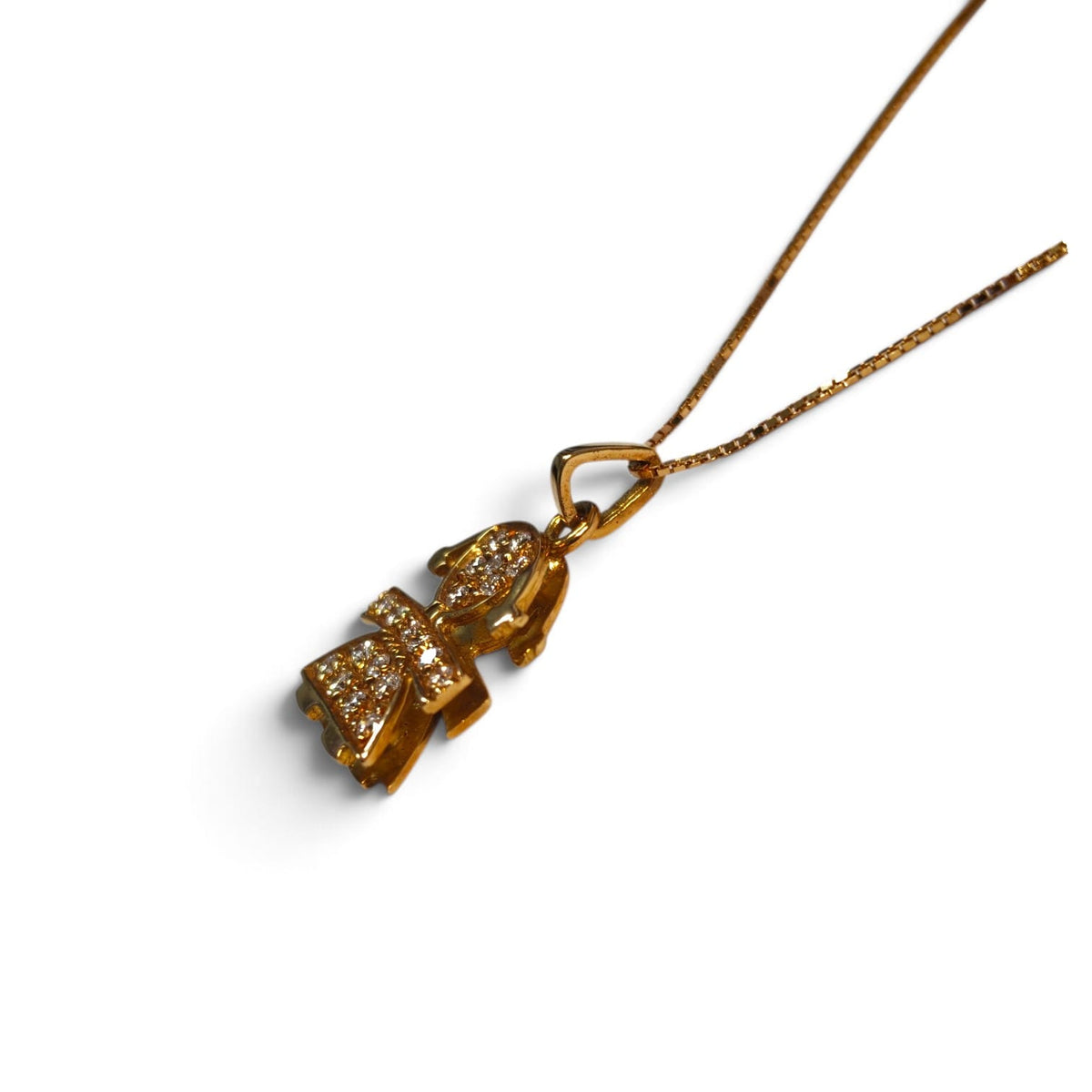 Pendente Bimba in Oro Giallo 18kt con 20 Diamanti CT 0.20