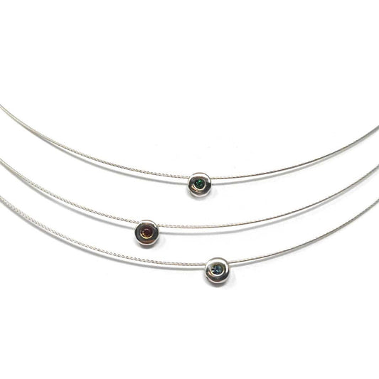 Strozza collo con Smeraldo Rubino e Zaffiro