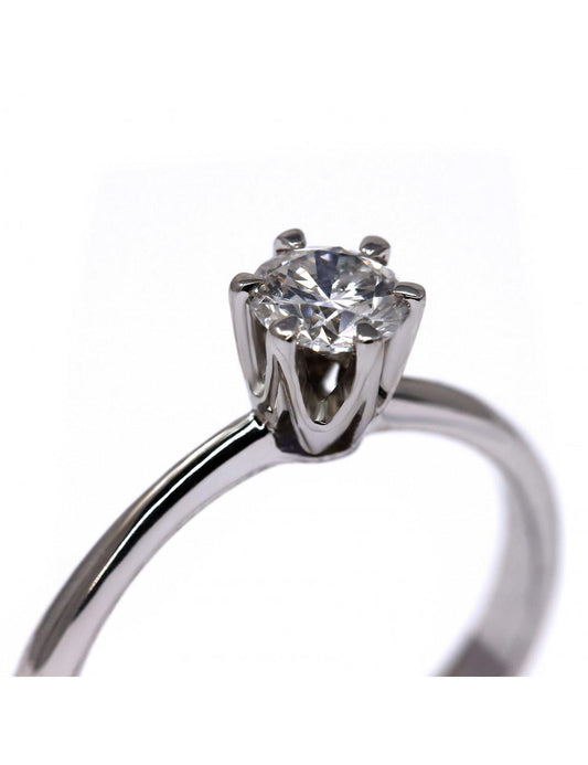 Anello Solitario con Diamante Linea Tiffany CT 0.41 VVS2 F