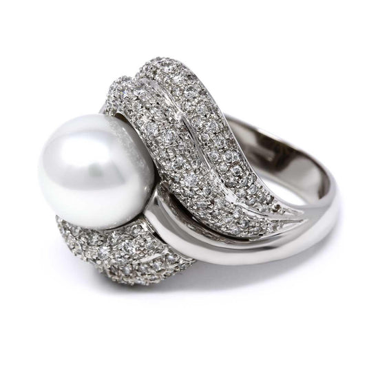 Anello con Diamanti CT 2.73 e Perla Australiana 12/12.5 mm