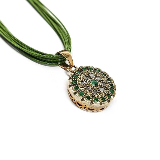 Pendente Toppa Palermitana con Smeraldi e Diamanti Corone