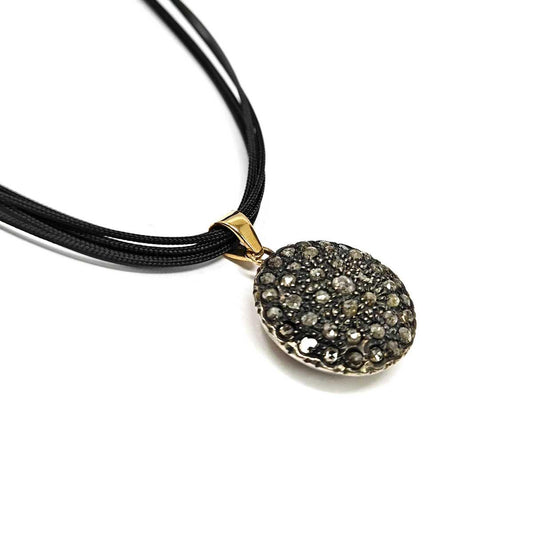 Pendente Stile Antico in Oro 14kt con 41 Diamanti CT 1.03