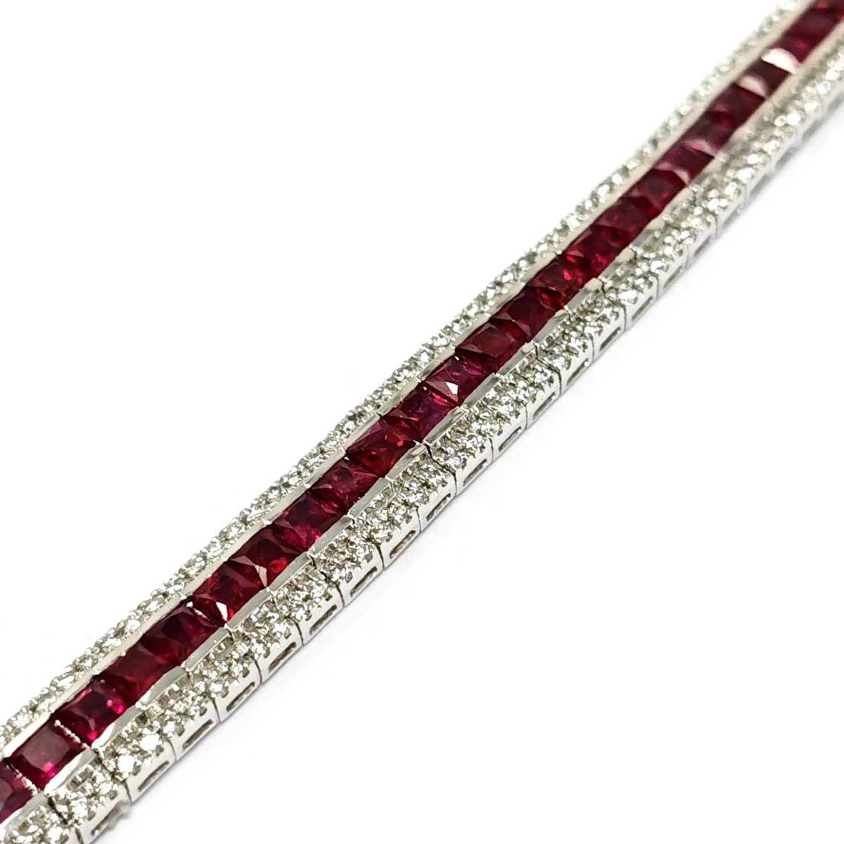 Bracciale con Rubini CT 8.27 e Diamanti 1.35