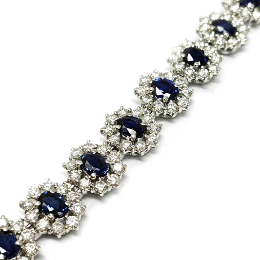 Bracciale Cestello con Diamanti CT 5.50 e Zaffiri CT 8.48