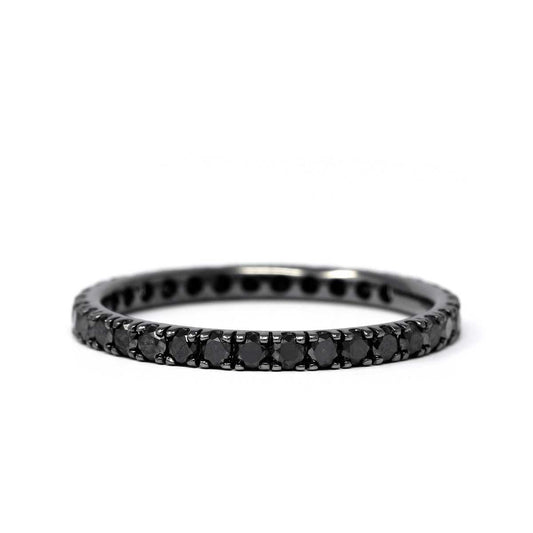 Anello Riviera con Diamanti Neri CT 1.45