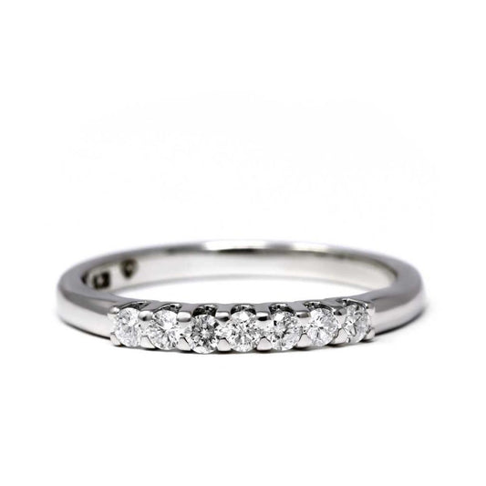 Anello Veretta 7 Pietre con Diamanti CT 0.28