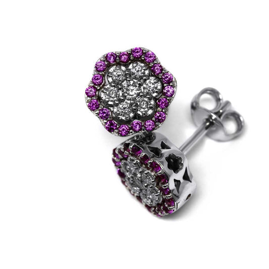 Orecchini Margherita 36 Rubini CT 0.24 e 14 Diamanti CT 0.30