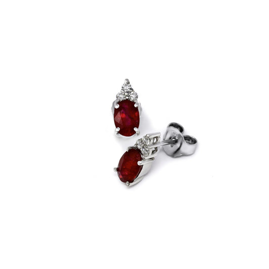 Orecchini con Rubini CT 1.14 e Diamanti CT 0.12