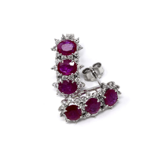 Orecchini Trilogy con Rubini CT 2.78 e Diamanti  CT 0.65