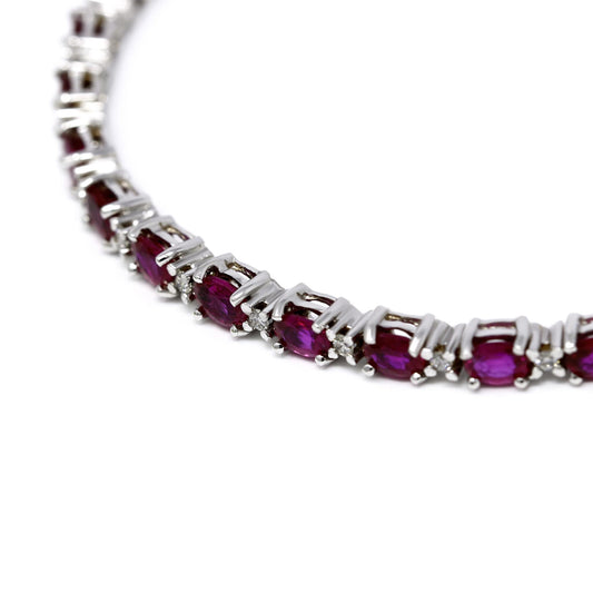 Bracciale con Rubini CT 5.88 e Diamanti CT 0.38