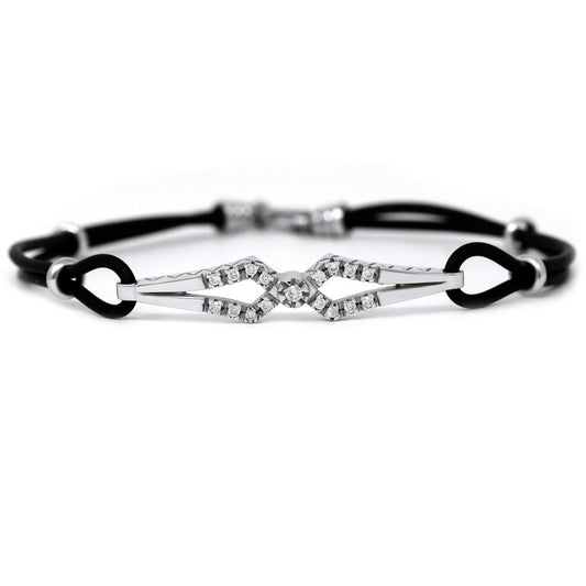 Bracciale uomo con Diamanti e Cordoncino CT 0.14