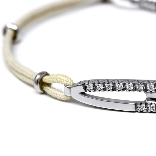 Bracciale uomo con Diamanti e Cordoncino CT 0.20