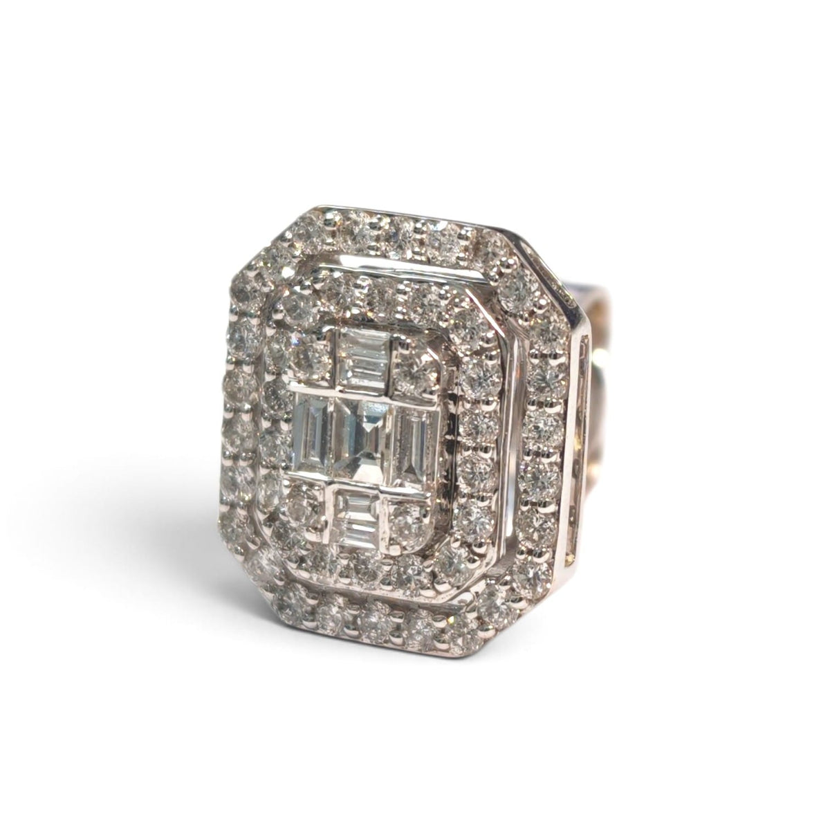 Orecchini in Oro Bianco 18kt Quadrati con Diamanti CT 0.87
